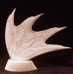 'Eight Birds' (carved caribou antler) by Maureen Morris