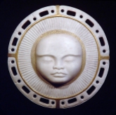 'Moon-Child' (carved and assembled antler, gold leaf) by Maureen Morris