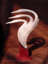 'Three Birds in a Pod' (carved antler) by Maureen Morris